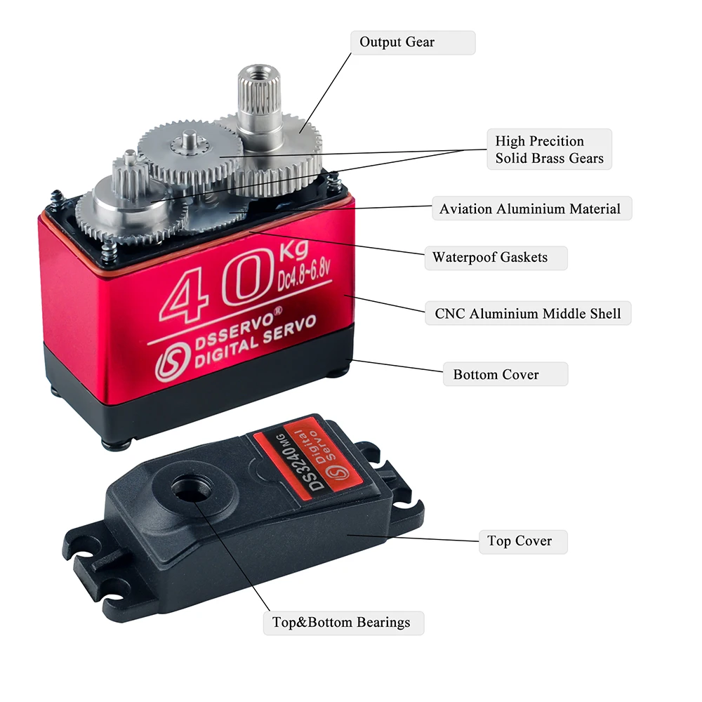 40KG Dsservo DS3240 alto par D - Servo Motor Cnc reseña y precio