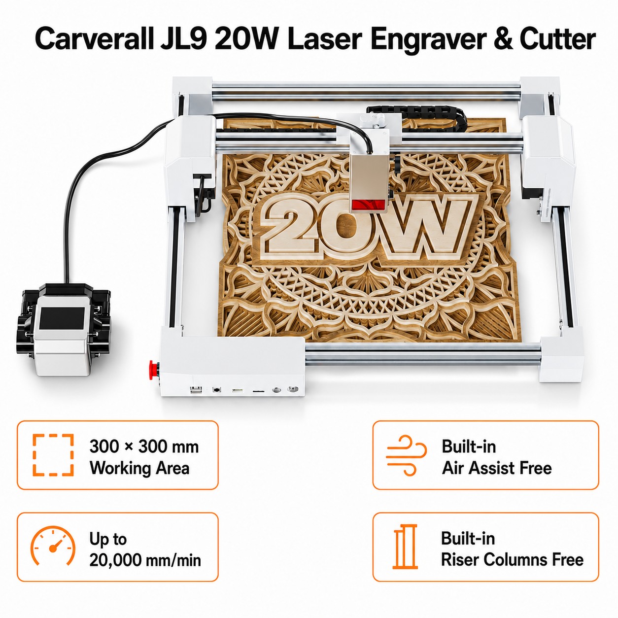 Carverall JL9 20W Cortadora Gr - Industrial Handheld Laser Engraver reseña y precio